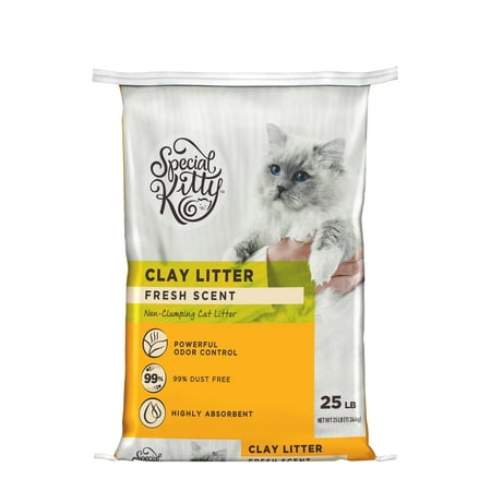 special kitty premium clay non-clumping cat litter, fresh scent, 25 lb