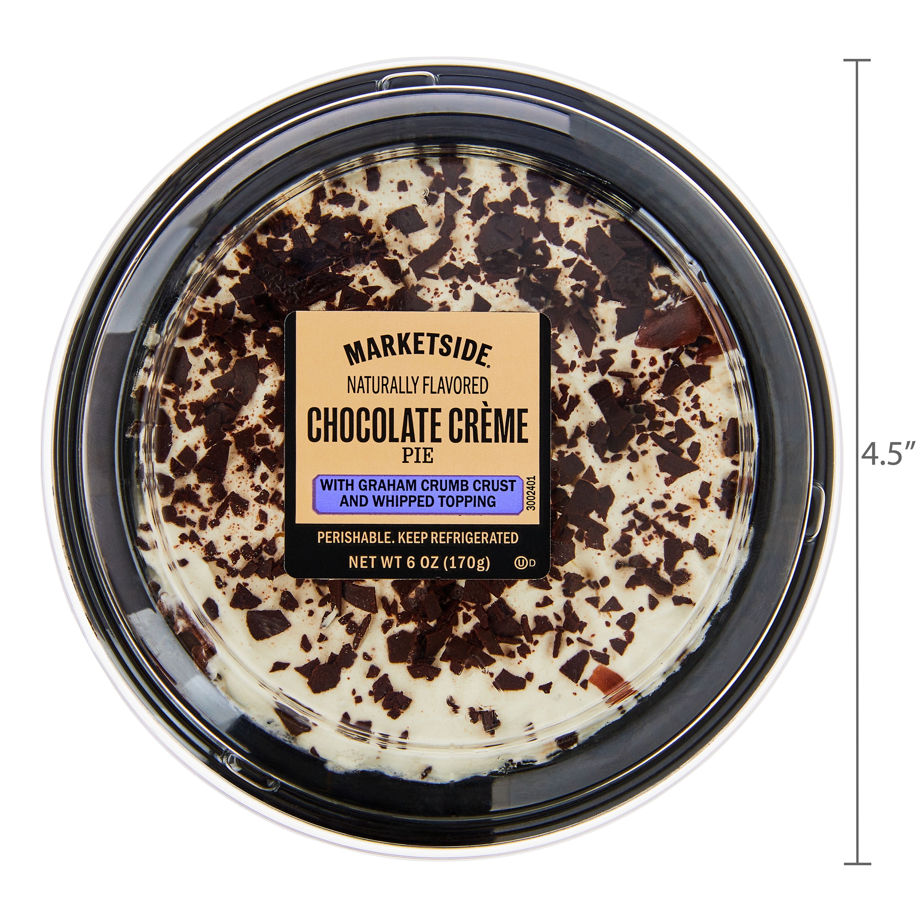 Marketside Mini Chocolate Creme Pie, Cream Filled, 6 oz Plastic Cup (Refrigerated) Ready to Eat, 1 Count