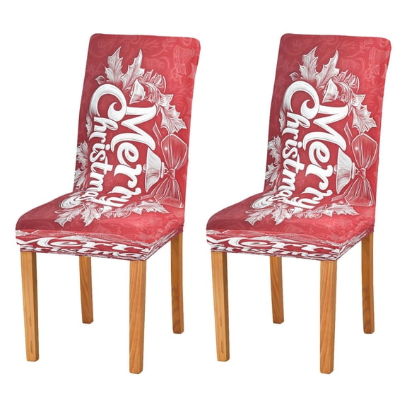 BZSMCE Chairs Slipcovers Dining Chair Covers White Elegant Christmas Bell and Bowknot Pattern Creative Pattern