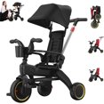 thumbnail image 1 of Carriola para Bebé Portátil,Rápidamente Plegable de Triciclo para Niños,4 en 1 Triciclo ,Triciclos para Niños Pequeños De 1 a 6 Años,Carriola de Bastón Ligera,Reclinable y Acolchado con Giro 360°, 1 of 5