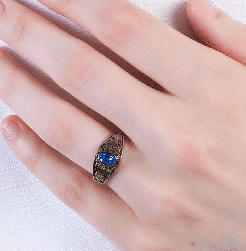 Keepsake Personalized Women's Square Class Ring available in Valadium Metals, Silver Plus, and Yellow and White Gold