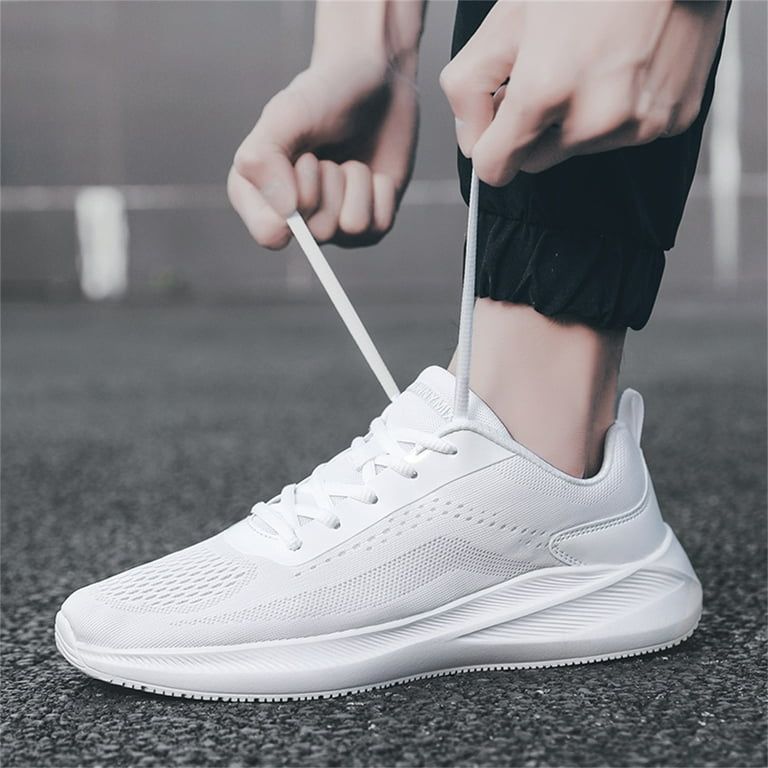 HSMQHJWE Extra Wide Sneakers For Men Mens Sneaker Socks Size 10-13 Men  Solid Color Mesh Lace Up Casual Shoes Comfortable Breathable Soft Sole  Sneaker