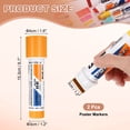 thumbnail image 2 of Uxcell Poster Markers, 2Pcs Large Capacity Permanent Huge Banners Posters Markers Bold Thick Chisel Tip Pens for Painting Drawing on Plastic Fabric Canvas, Golden Yellow(1.2" Tip Width), 2 of 7