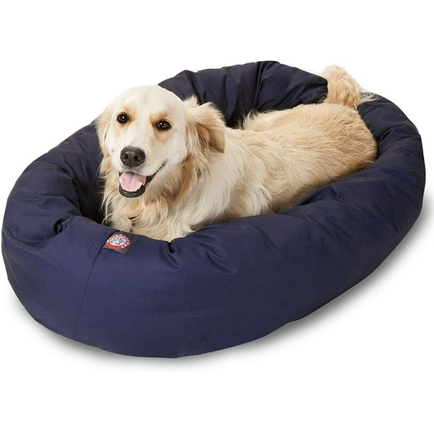 Majestic Pet PolyCotton Bagel Dog Bed Calming Donut Dog Bed
