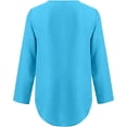 thumbnail image 5 of Womens Casual Tops Trendy Spring Summer Chiffon Zipper V Neck Long Sleeve Blouses Loose Breathable Solid Color Shirts, 5 of 7