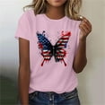 thumbnail image 5 of VKOYWKM July 4th T-Shirts for Women Summer Tops American Flag Stars and Stripes Graphic T Shirts Short Sleeve Crew Neck Patriotic USA Flag Tees, 5 of 8