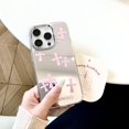 thumbnail image 3 of Fits iPhone 15 Pro Max Case Bless Cross Phone Case for iPhone 14 Shockproof Protective Cases Mirror Phone Case (Pink, 13/14), 3 of 8