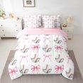 thumbnail image 2 of jejeloiu Cartoon Baseball Pattern 7-Piece Twin Bedding Sets,Kawaii Bowknot Ribbon Bedding Comforter Set For Bow Lover Reversible, 2 of 8