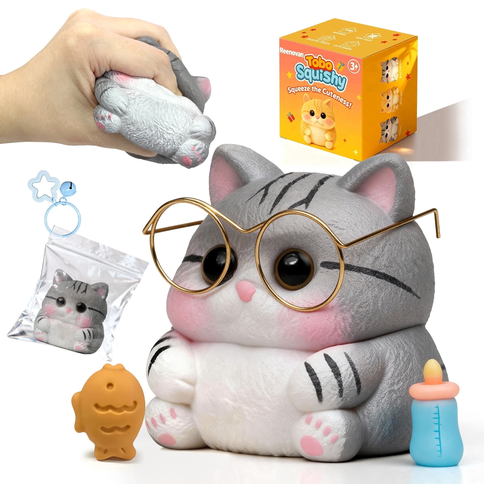 Joyfy, Taba Squishy Cat Paw Squeeze Fidget Toys, Multicolor