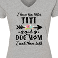 thumbnail image 4 of Inktastic I Have 2 Titles Titi and Dog Mom I Rock Them Both Women's V-Neck T-Shirt, 4 of 5