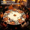 thumbnail image 5 of Round Halloween Tablecloth, 52 Inch Elastic Fitted Waterproof Table Cover, Spooky Ghost Bat Print for Halloween Table Decor, Halloween Party Supplies for Dining Room, 5 of 7
