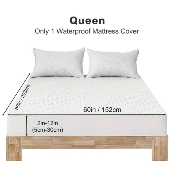 BLUEONUS Ultra Soft Waterproof Fitted Sheet, Washable Mattress Cover for Home, Hotel(Queen, White)