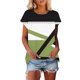 thumbnail image 2 of Camiseta de Manga Corta de las Mujeres de Cuello Redondo de Impresión Casual Top de las Señoras, Poliéster Ligero para el Hogar Diario Y Cómodo, 2 of 9