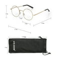 thumbnail image 3 of EYE ZOOM 3 Pack Round Metal Frame Blue Light Blocking Reading Glasses (Gold, +3.00), 3 of 6