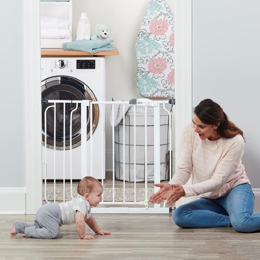 Regalo Easy Step Walk Through Pressure Mounted Steel Baby Safety Gate with Door - image 5 of 8