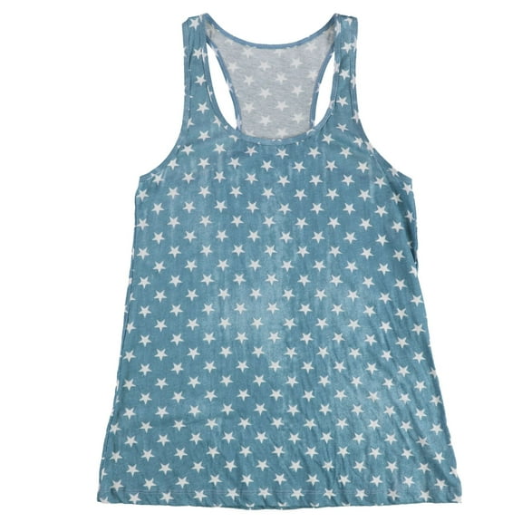 Tags Weekly Womens Stars Racerback Tank Top, Blue, Medium