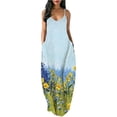 thumbnail image 1 of LSLJS Robe Longue Maxi Sans Manches à Poches Imprimée Décontractée pour Femmes Grande Taille, 1 of 4