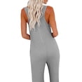 thumbnail image 3 of SAYOO Women's Sleeveless Solid Color Button Jumpsuit with Pockets, Black, L, 3 of 5