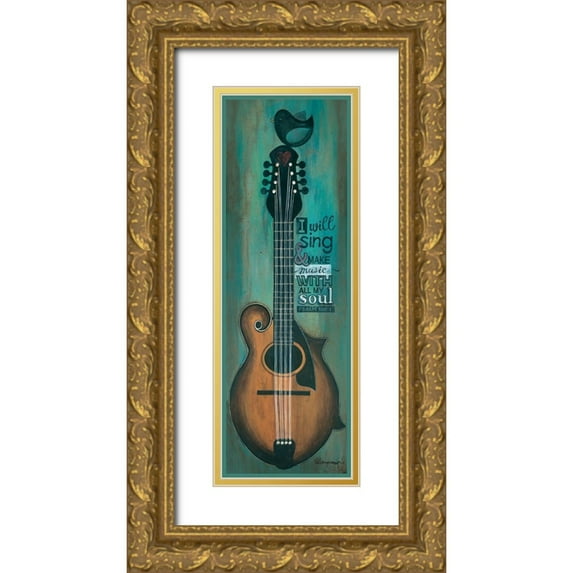 Crawford, Tonya 11x24 Gold Ornate Wood Framed with Double Matting Museum Art Print Titled - I Will Sing