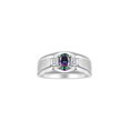 thumbnail image 1 of RYLOS Men's Rings Sterling Silver Classic 7X5MM Oval Gemstone & Diamond Ring Alexandrite June Birthstone Rings For Men, Silver Rings, Size 12, 1 of 7