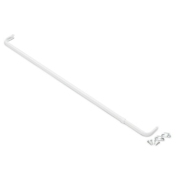 Achim Fantasia White Single Curtain Rod, 18-28", 2.5" Projection