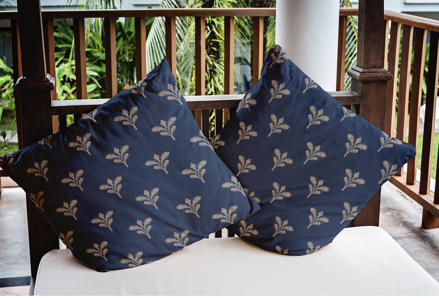 20" x 20" Simply Daisy Floating Feathers Polyester Indoor/Outdoor Pillow, Stone Blue Qty 1
