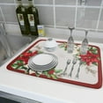 thumbnail image 6 of Christmas Dish Drying Mats for Kitchen Counter 18×24 Inch Red White Poinsettia Christmas Flower Large Microfiber Drying Mat Kitchen Accessories Dish Rack Mat Drainer Pad Washable Absorbent, 6 of 6