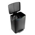 thumbnail image 4 of happimess Marco Rectangular 10.6-Gallon Double Bucket Trash Can with Soft-Close Lid, Charcoal Black, HPM1005B, 4 of 6