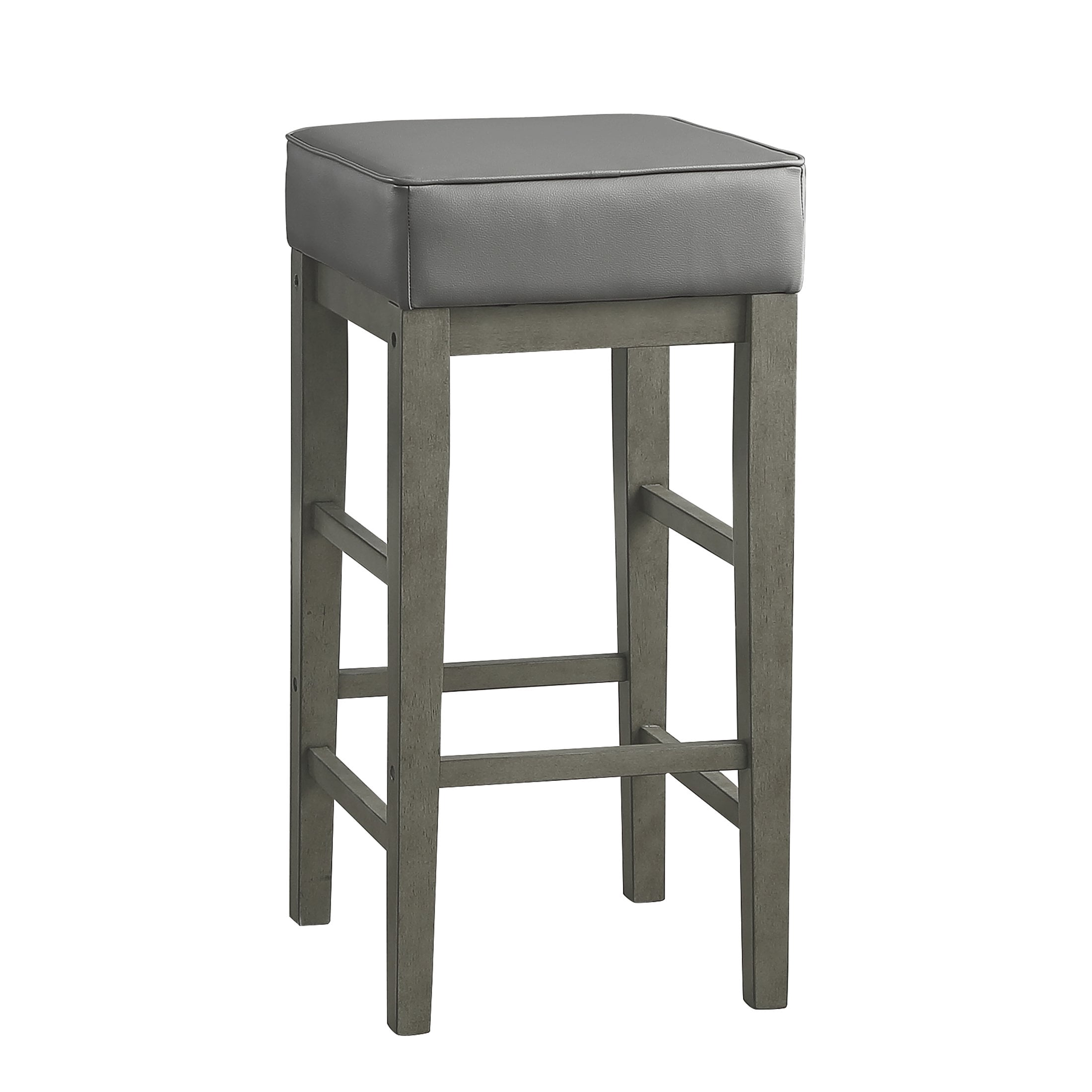 OakvillePark Holbrook Square Pub Height Barstool (Set of 2), Gray