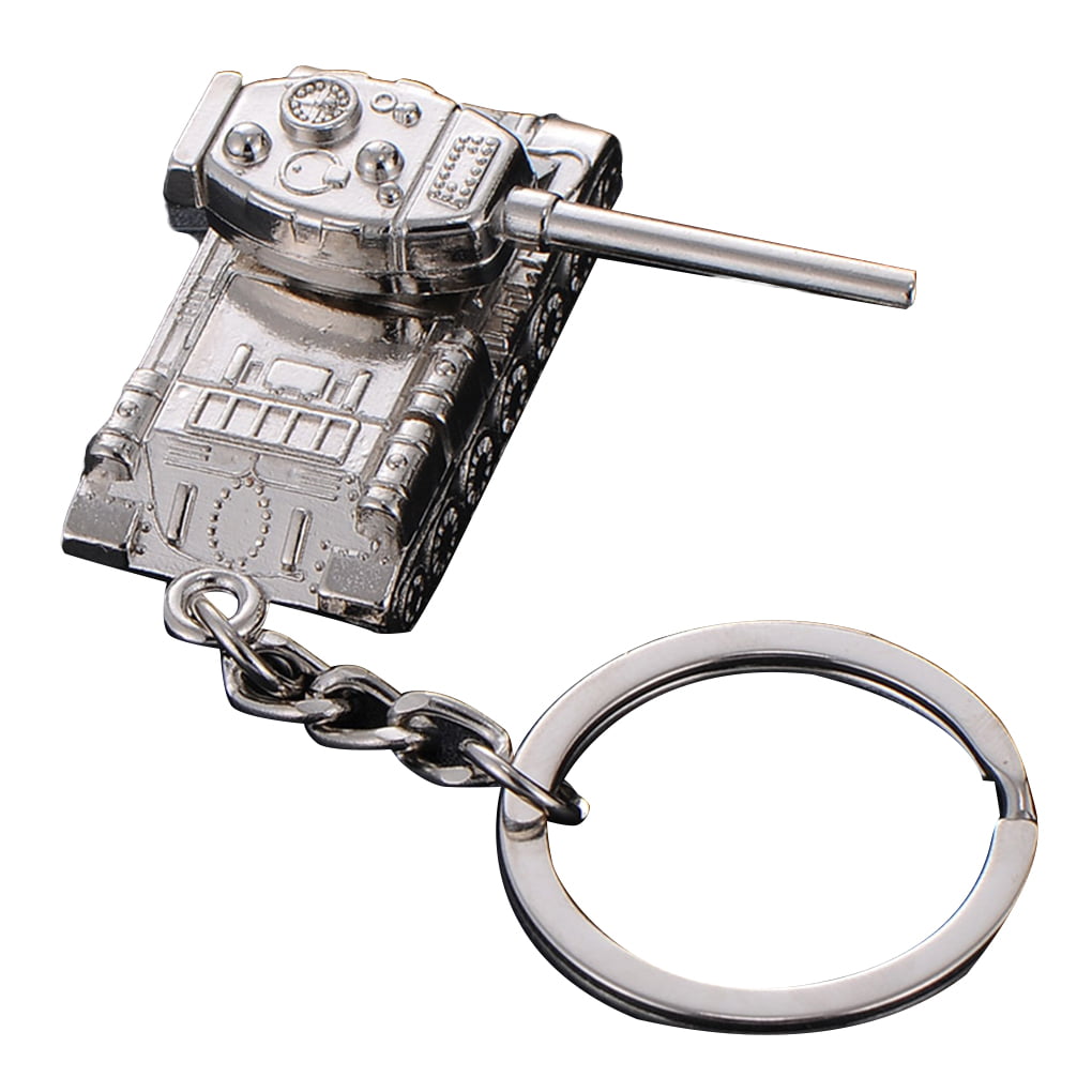 King&Pig 3pcs Men Tanks KeyChains Alloy Metal Tank Model Pendent Keyrings  Gift Key Chains Rings Holder Car Fans Souvenirs
