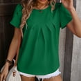 thumbnail image 5 of Zoeecloth Womens Chiffon Blouses Summer Solid Color Casual Tees Shirts Tops Short Sleeve Loose T-Shirt S-XXL, 5 of 8