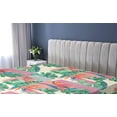 thumbnail image 5 of Ambesonne Geometric Floral Fitted Sheet, Exotic Monstera, Queen Size, Jade Green Pink Cream, 5 of 5
