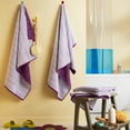 thumbnail image 3 of TOWN & COUNTRY PLAY 4-Piece Striped Reversible Terry Brights Bath Towel Set, 30"x58", 100% BCI Cotton, Plush & Absorbent 550GSM, Grape Purple, 3 of 9