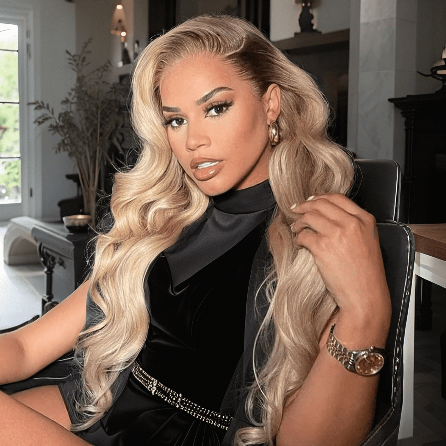 Balayage Milk Tea Ash Blonde Highlight Brazilian Remy Human Hair Wig 13x4 Body Wave Mini Knots HD Transparent Lace Front Wigs Human Hair 180% Density Pre Plucked Natural Hairline Human Hair Wig