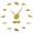Gold, variant on Sharks Frameless Wall Clock Stickers, DIY Modern Decorative Clocks for Living Room, Bedroom, Office - Easy to Install, Large 3D Clock Design (Silver,27in)