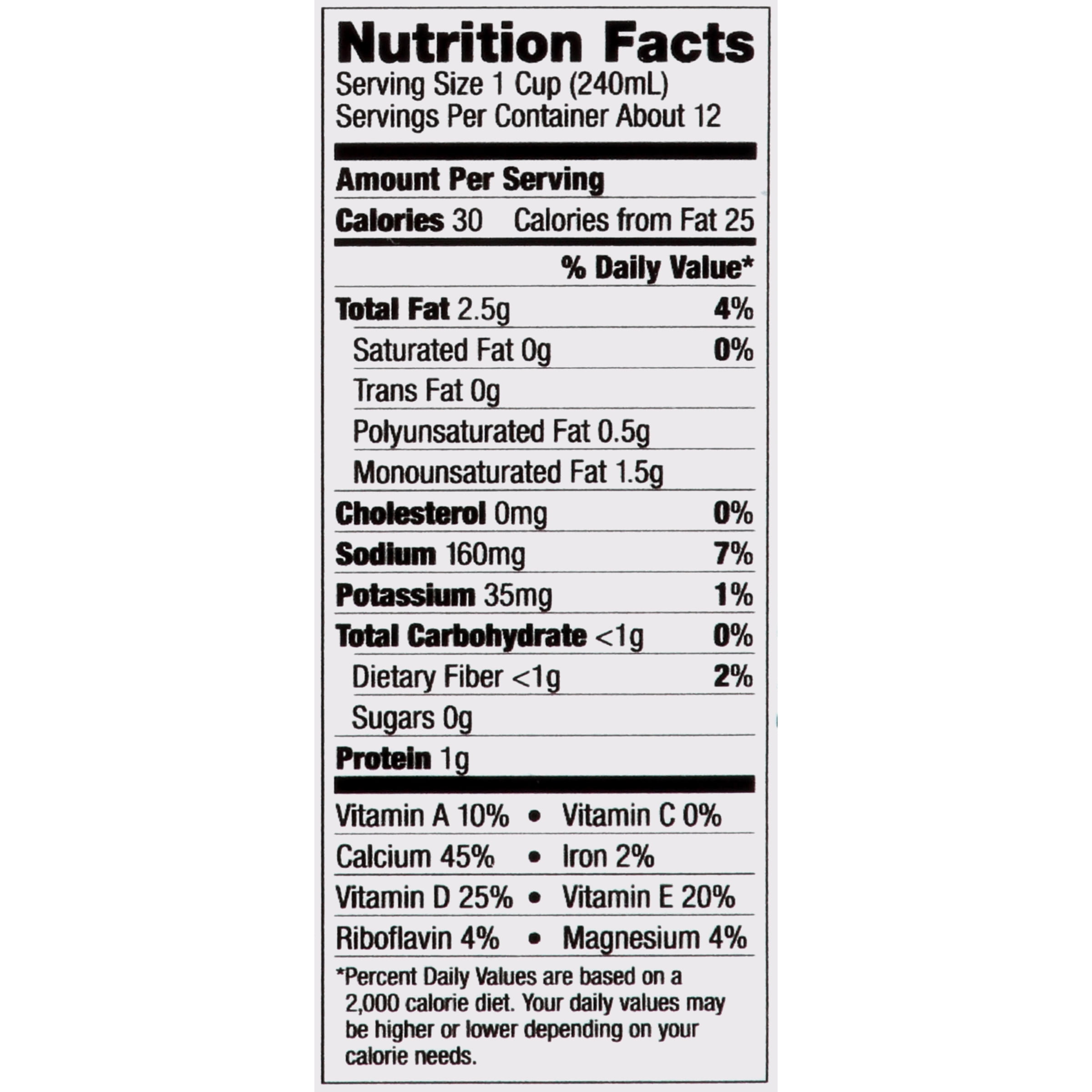 Silk Unsweetened Almond Milk Nutrition Facts Besto Blog