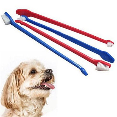 Yuanou 2X New Dual End Dog Cat Dental Pet Grooming Tooth Brush Toothbrush 22cm