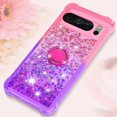 thumbnail image 6 of Slim Fit Phone Case for Google Pixel 8 Pro,Bling Shiny Quicksand Effect TPU Bumper Case with Metal Ring Kickstand and Four Corners Heavy Protection Case for Pixel 8 Pro,Pink Purple, 6 of 7