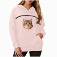 thumbnail image 5 of NOLDARES Cat Pouch Hoodie for Women Kangaroo Pocket Dog Pouch Sweatshirts Pet Carrier Animal Holder Long Sleeve Pullover Tops,Pink,XXL, 5 of 9
