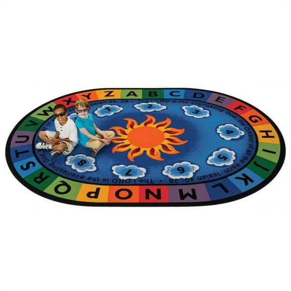 Carpets for Kids 79406 Isaiah 40:28 Circletime Rug, 6 ft. 9 inch x 9 ft. 5 inch