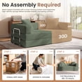 thumbnail image 5 of Exnote 78" Convertible Sofa Bed, 5-in-1 Corduroy Futon Pull Out Couch, No Assembly Boneless Sleeper Sofa for Living Room & Bedroom, Green, 5 of 8