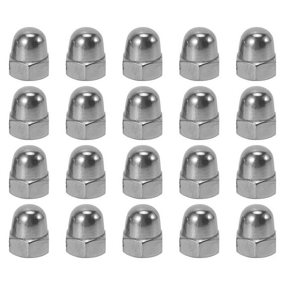 M6 Thread Dia Dome Head 304 Stainless Steel Cap Hex Nuts 20Pcs,20Pcs x Cap Nuts,silver