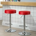 thumbnail image 4 of Gymax 4PCS Adjustable PU Leather Kitchen Counter Bar Chairs Swivel Bar Stool Red, 4 of 8