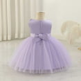 thumbnail image 5 of SERTG Little Girls' Party Dress Sheer Paneled Skirt with Back Zipper Sleeveless Round Neck Princesse Outfit for 6 Months-4 Years(Purple,12 Months), 5 of 5