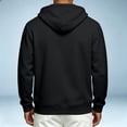 thumbnail image 4 of Qwertyu Zip Up Hoodie Men Long Sleeve Fleece Hooded Cardigan with Pocket Lightweight Loose Fit Athletic Jackets Black S, 4 of 6