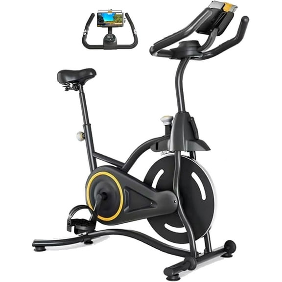 AuntyFey Exercise Bike for Home, Adjustable Resistance & Adjustable Seat Workout Bike, Quiet Indoor Cycling Bike with Digital Monitor, Phone Holder