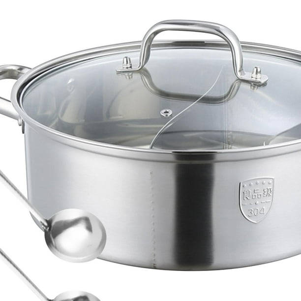 Siruishop Hot Pot Cooking Pot Transparent Lid Hot Pot Cookware for Kitchen  Travel Home 32cm