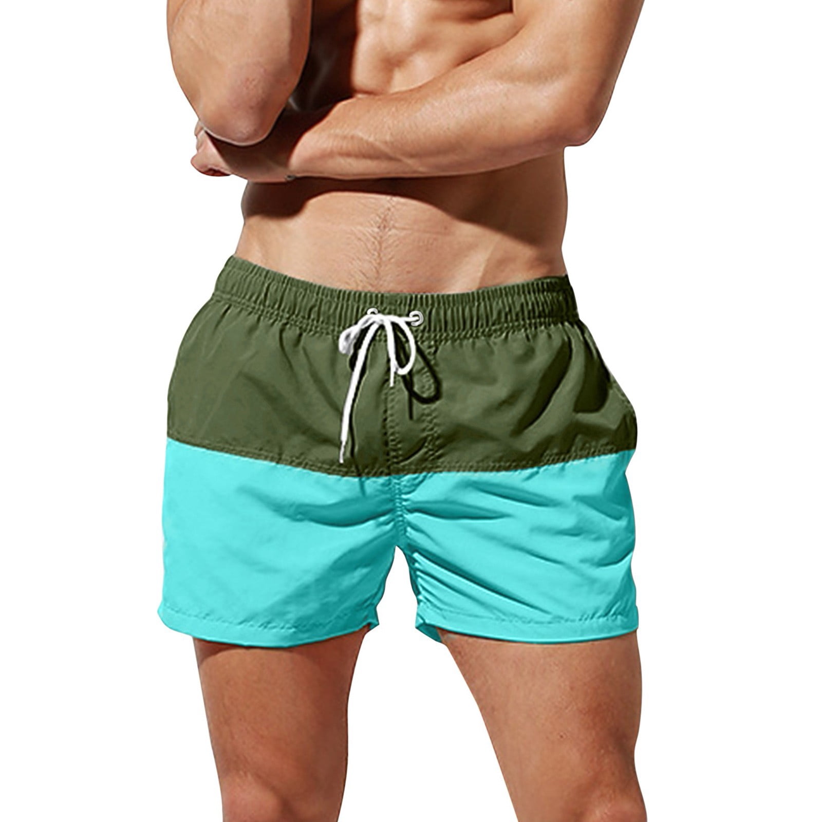 Men's Drawstring Casual Color Splice 