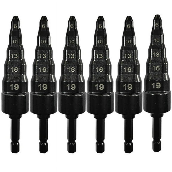 6Pcs Air Conditioner Copper Pipe Expander Swaging Drill Bit Swage Tube Expander Soft Copper Tubing Tools HVAC Repair-B