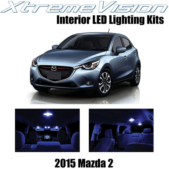 XtremeVision Interior LED for Mazda 2 2015 5 pcs Blue Interior LED Kit Installation Tool